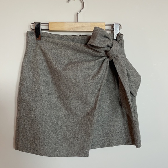 Aritzia Wilfred New Wrap Front Wool Mini Skirt - Grey - Picture 5 of 7